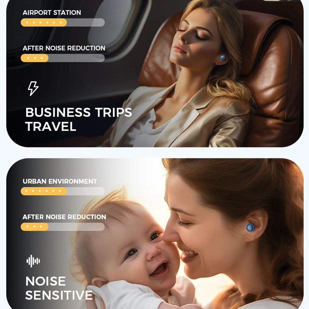 Silicone Ear Plugs – Noise Canceling Reusable Protection for Sleeping Travel