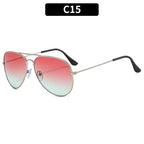 Double Bridge Aviator Sunglasses – Alloy Frame Gradient Lenses for Unisex Fashion