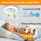 Silent Ceiling Fan Light – Remote Controlled E27 Lamp for Bedroom Living Room