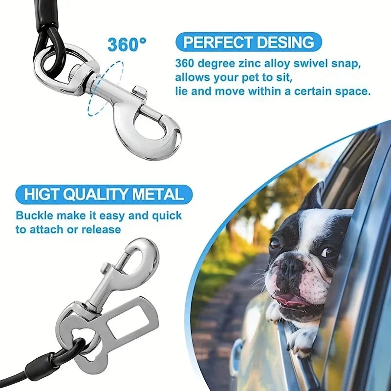 Chew-Proof Dog Car Harness – Durable Safety Seat Belt for Travel