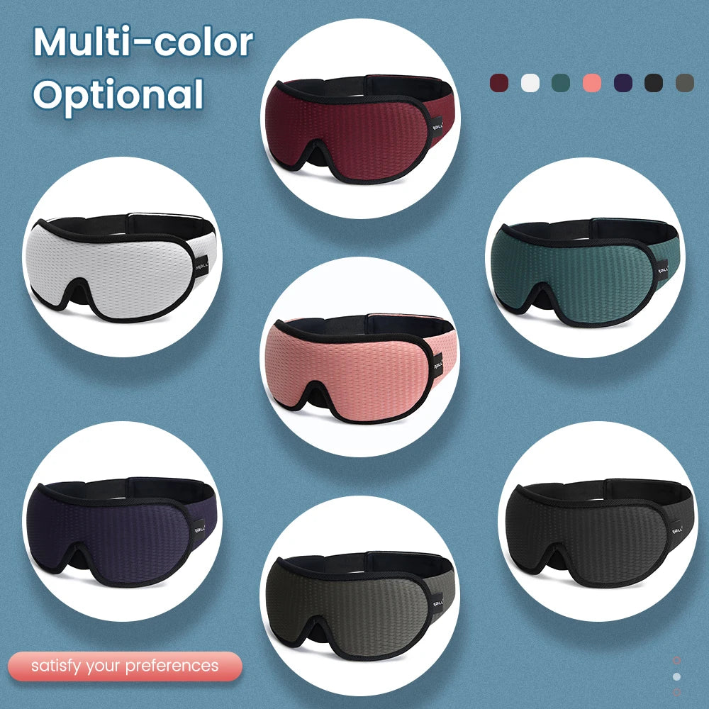 Memory Foam Sleep Mask – Ergonomic 3D Blindfold for Travel and Sleeping