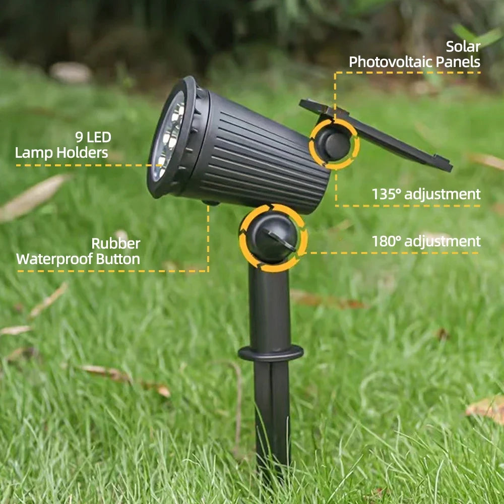 RGB Solar LED Spotlights – Waterproof Landscape Lighting for Garden Yard