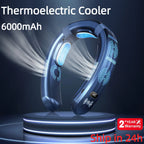 Portable Neck Fan – 6000mAh Wearable Air Conditioner for Outdoor Summer Cooling