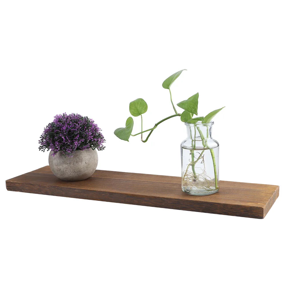 Wall Mounted Floating Wood Shelf – Single Layer Display for Home Decor