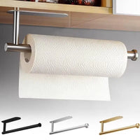 Stainless Steel Paper Towel Holder – Adhesive Wall Mount for Kitchen