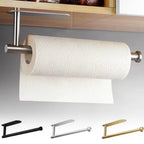 Stainless Steel Paper Towel Holder – Adhesive Wall Mount for Kitchen
