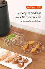 Stainless Steel Air Fryer Rack – Grill Stand with Skewers for Cooking