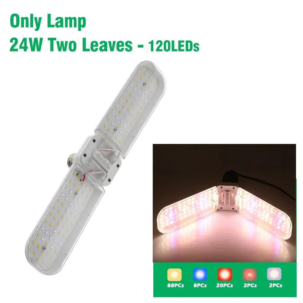 Foldable LED Grow Light – Full Spectrum E27 Bulb for Indoor Plant Seedlings