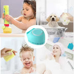 Silicone Pet Grooming Gloves – Shampoo Dispensing Brush for Dog Bathing