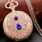 Emerald Diamond Pocket Watch Necklace – Luxury Gold Pendant for Gift