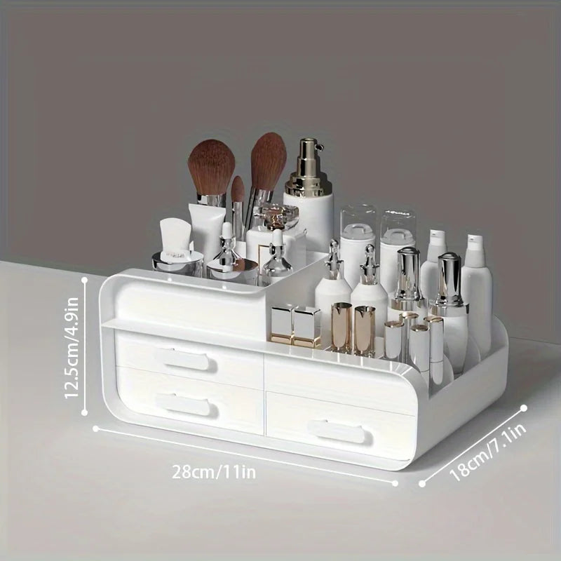 Large Plastic Makeup Organizer – Multi-Drawer Storage for Vanity Desktop