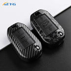 Carbon Fiber Car Key Case – Protective Keychain Cover for Peugeot and Citroen