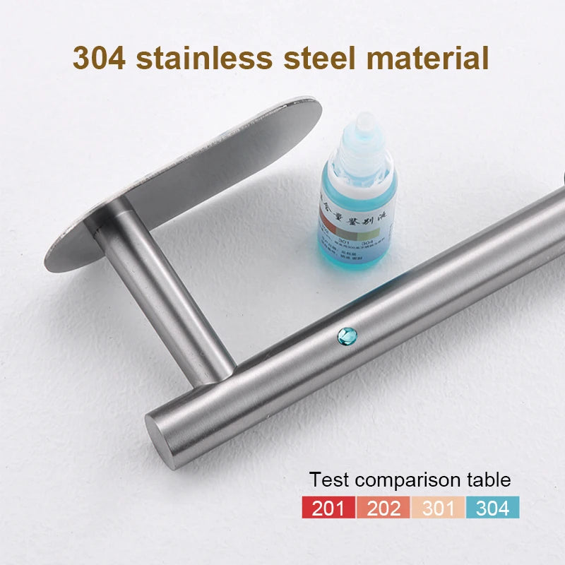 Stainless Steel Paper Towel Holder – Adhesive Wall Mount for Kitchen