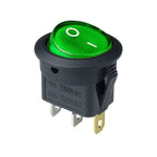 Round Rocker Switch – 12V 220V LED Power Button for Automotive Dash Controls