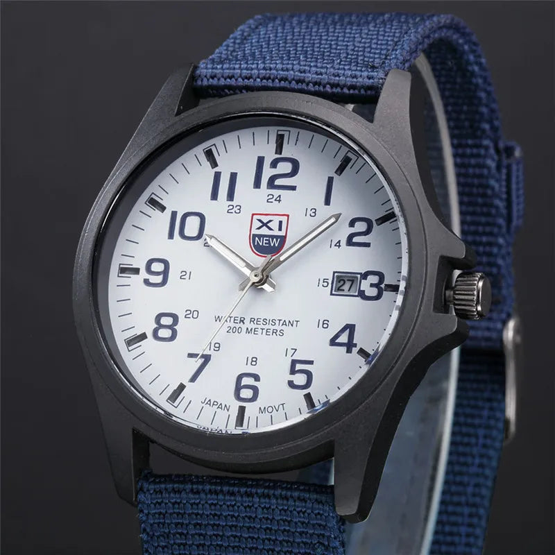 XINEW Nylon Band Quartz Watch – Military Casual Wristwatch for Men