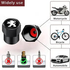 Metal Car Tire Valve Caps – Logo Emblem Decoration for Peugeot Vehicles