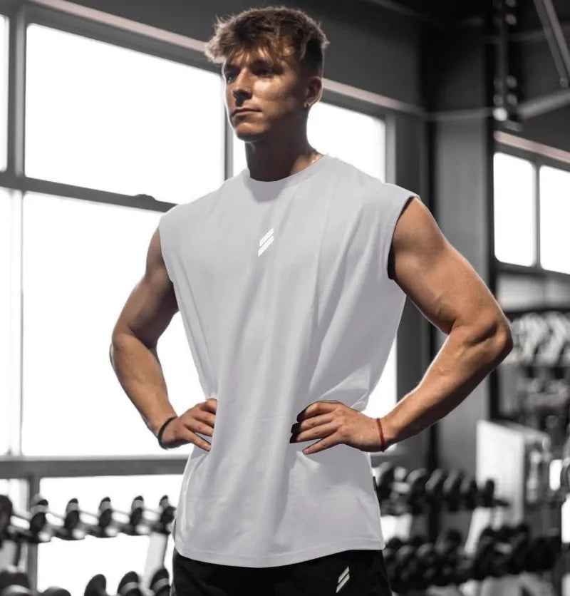 Mens Sleeveless Sports Tank – Quick-Dry Breathable Vest for Gym Training
