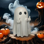 Resin Ghost Statue – Small Spooky Figurine for Halloween Home Decor