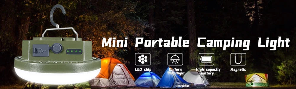 Rechargeable LED Camping Lantern – Waterproof Outdoor Light for Hiking Fishing