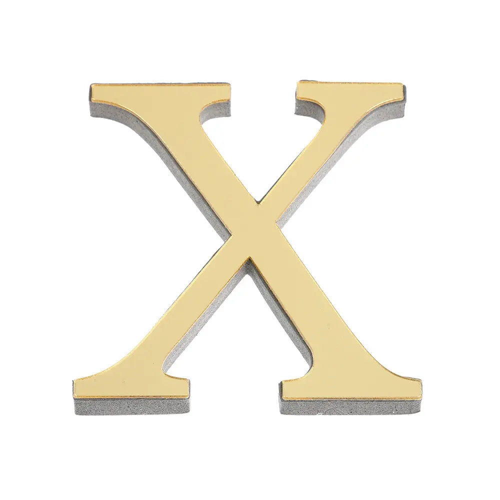 3D Gold Acrylic Letter Wall Stickers – Self-Adhesive Alphabet Home Decor