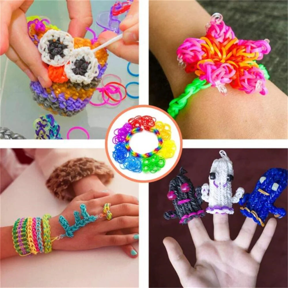 Elastic Loom Bands – Colorful DIY Jewelry Making Kit for Kids Crafts