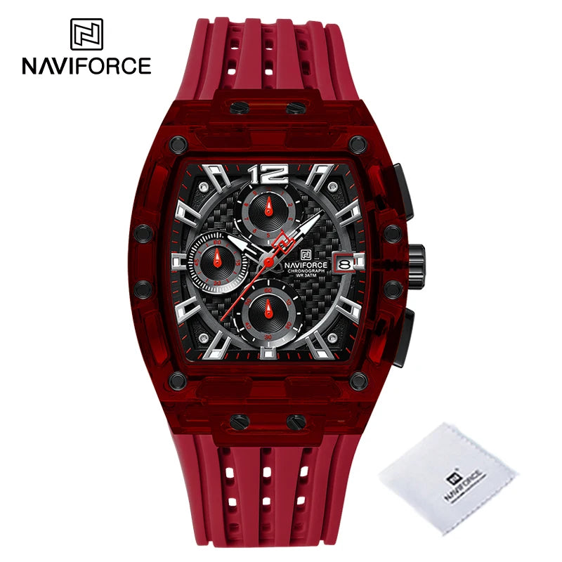 NAVIFORCE Silicone Chronograph Watch – Waterproof Sport Accessory for Men