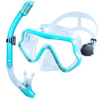 Tempered Glass Scuba Mask Set – Panoramic Snorkeling Gear for Adults