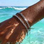 Stainless Steel Chain Bracelet – Men’s Trendy Cuban Link Wristband for Jewelry
