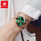 Quartz Women's Watch – Milanese Mesh Band with Diamond Accents for Daily Wear