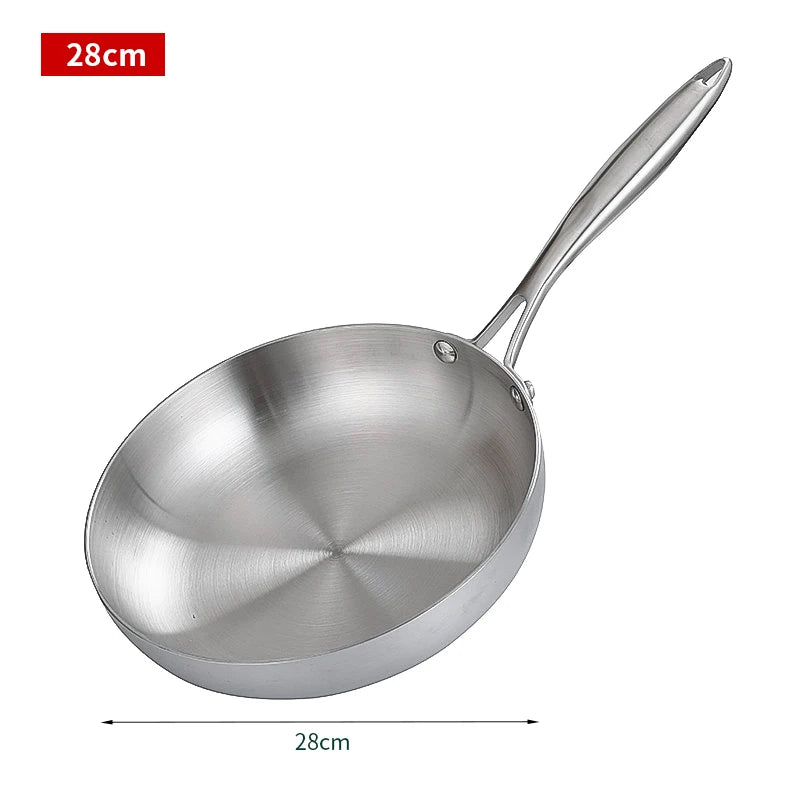 Stainless Steel Frying Pan – Nonstick Uncoated Cookware for Kitchen Stoves