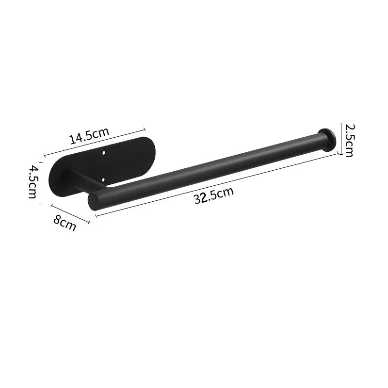 Stainless Steel Paper Towel Holder – Adhesive Wall Mount for Kitchen