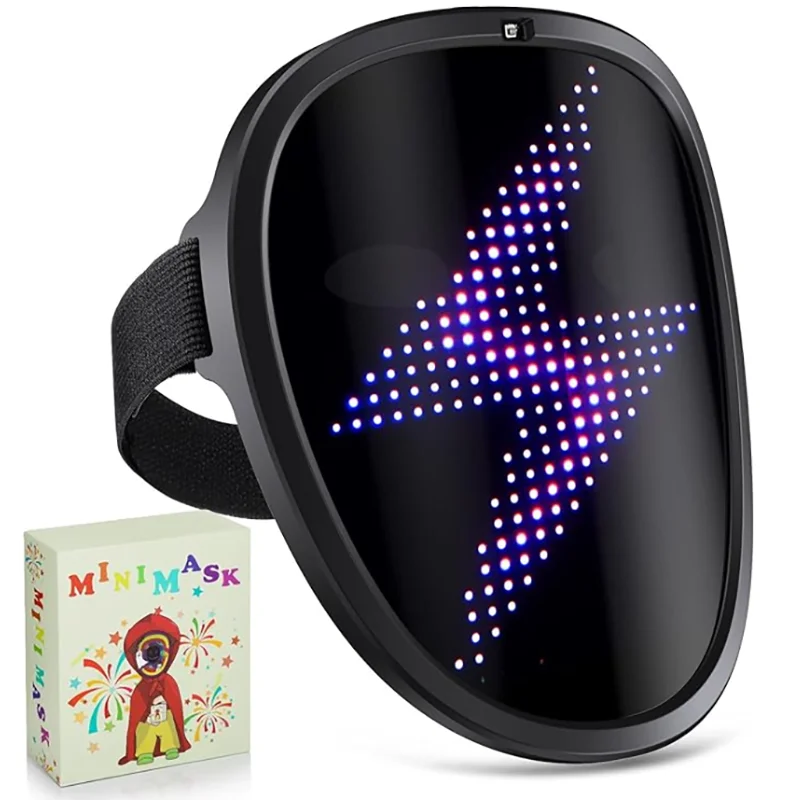 LED Gesture Sensing Mask – Luminous Kids Costume for Halloween Parties