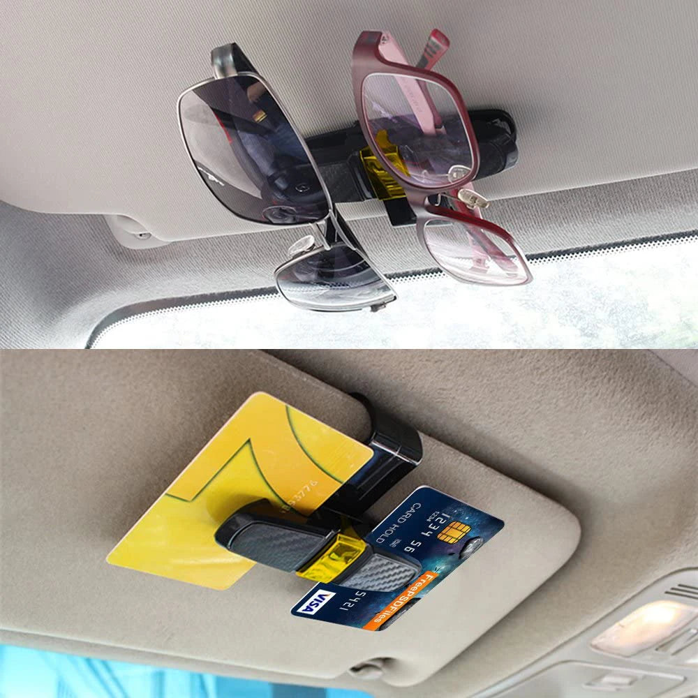 Car Sun Visor Glasses Holder – ABS Eyewear Clip for Vehicle Organization