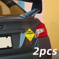 Reflective Magnetic Baby on Board Sign – Car Safety Decal for Parents