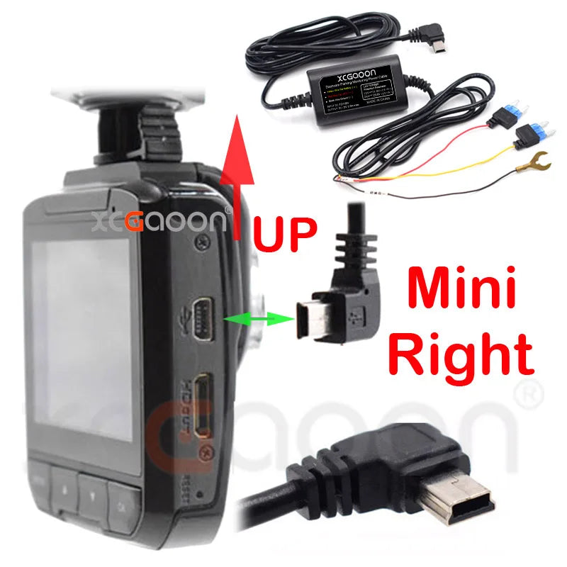 Dashcam Hardwire Kit – 12-24V USB Power Adapter for Parking Monitoring