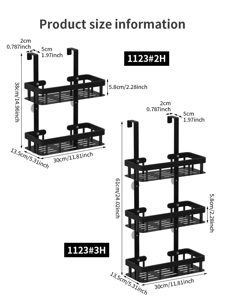 Three-Layer Wall Mounted Bathroom Rack – Shower Storage Organizer