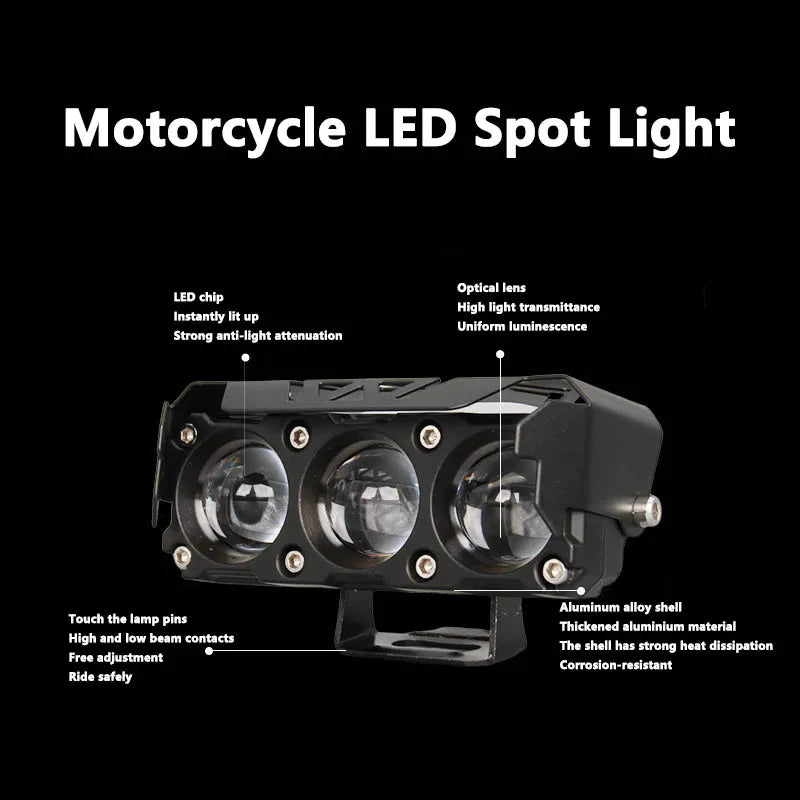 Dual Color LED Spotlights – Hi/Low Beam Fog Lamps for Motorcycles and SUVs