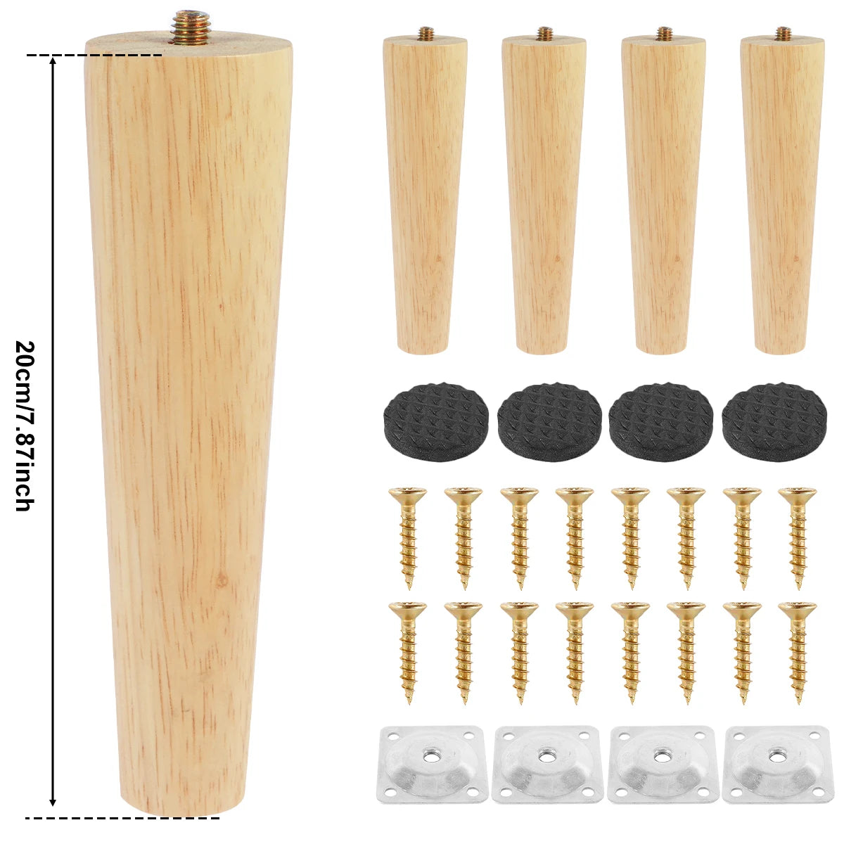 Solid Wooden Furniture Legs – Replacement Feet for Tables and Chairs