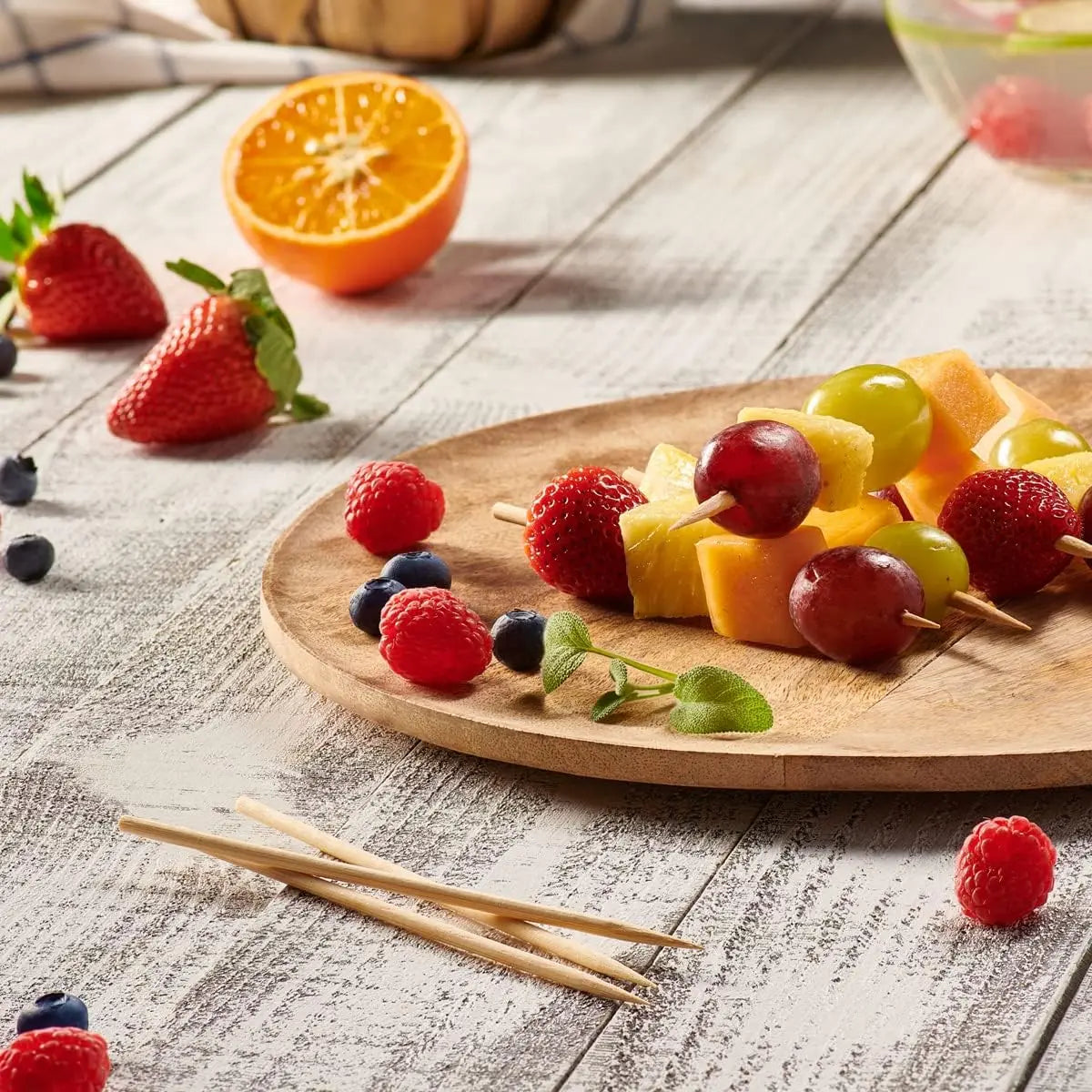 Natural Bamboo Skewers – Disposable Sticks for Grilling and BBQ Appetizers