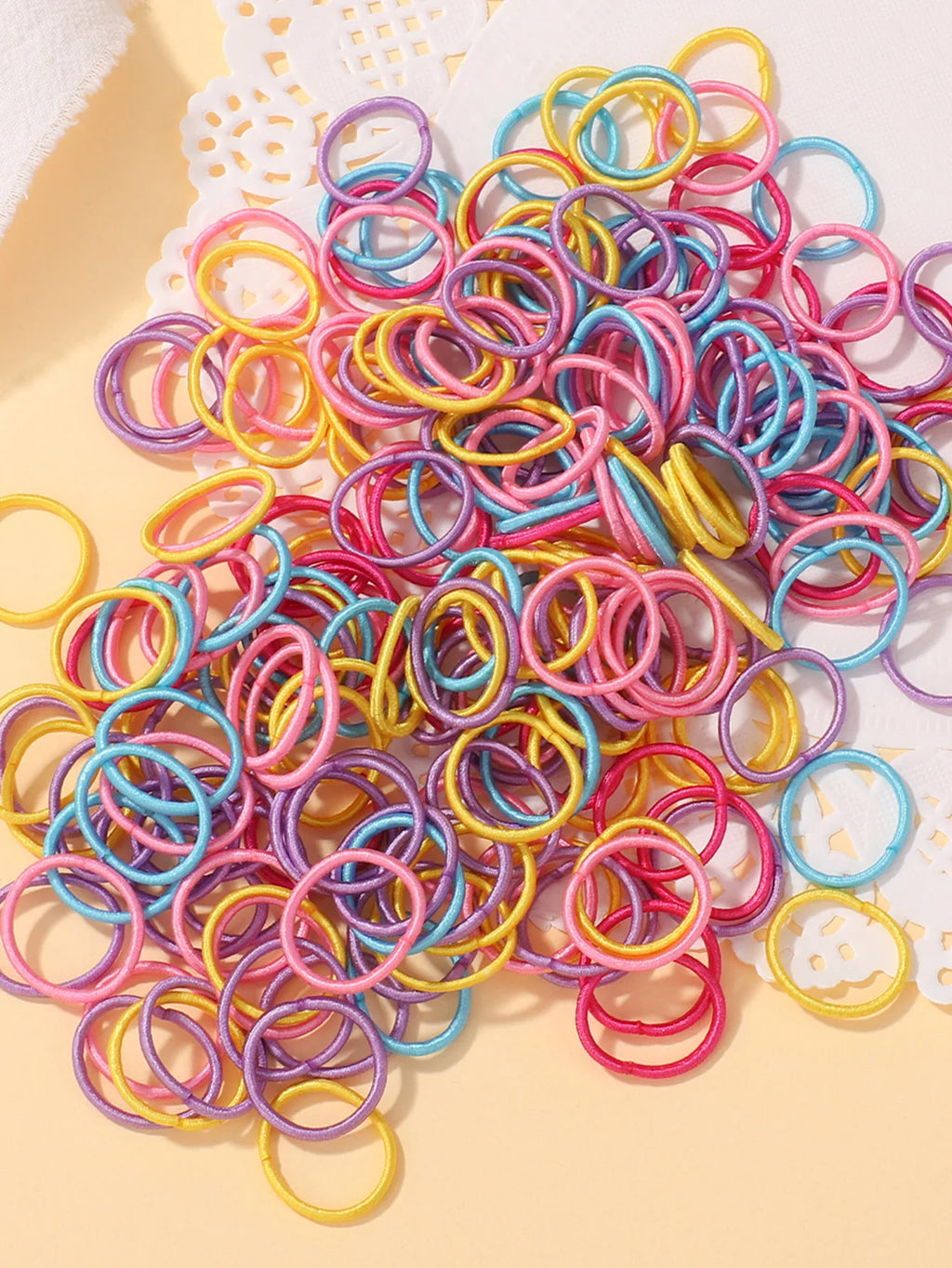 Colorful Nylon Hair Ties – 2cm Elastic Rubber Bands for Baby Girls