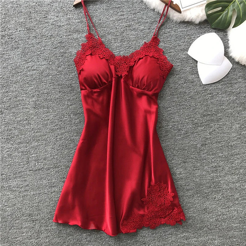 Silk Suspender Nightdress – Satin Halter Sleepwear for Summer Lounge