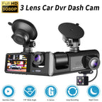 Triple Lens Car Dash Cam – 1080P 3-Channel Video Recorder for Vehicle Security