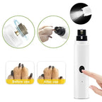 Electric Pet Nail Grinder – USB Rechargeable LED Grooming Tool for Cats and Dogs