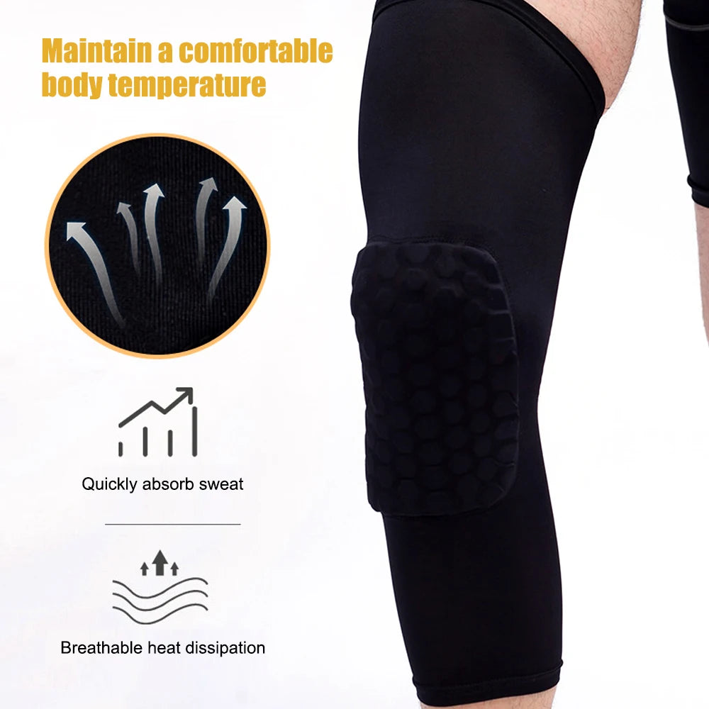 Honeycomb Compression Knee Pads – Protective Sleeve for Sports
