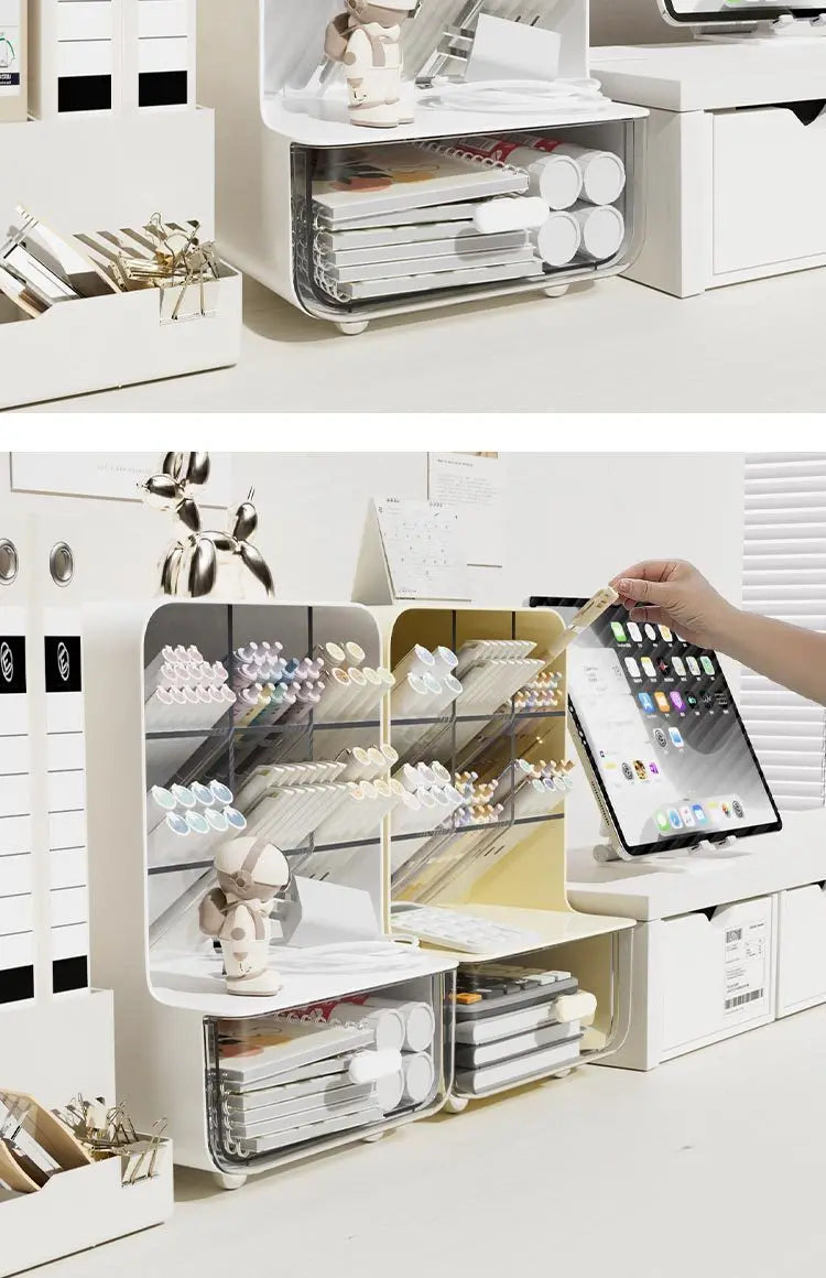 Slanted Desk Organizer – Large Capacity Stationery Holder for Office Storage