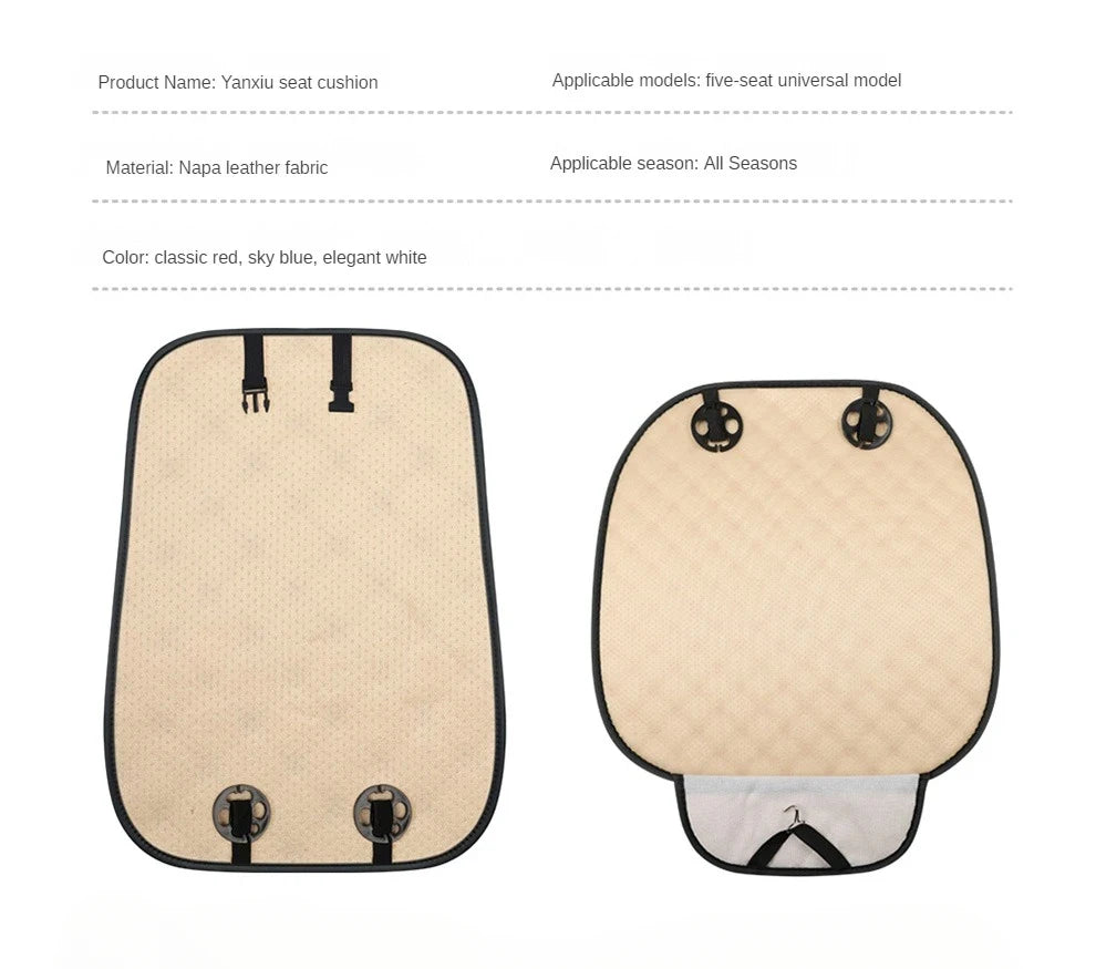 Universal PU Leather Car Seat Cover – Minimalist Soft Cushion for Auto Interior
