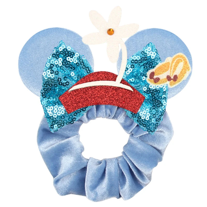 Velvet Sequin Mouse Ear Scrunchies – Elastic Hair Accessories for Kids Party