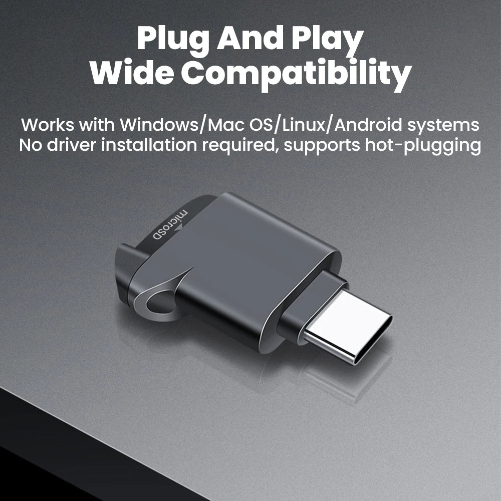 USB-C TF Card Reader – Compact External Storage for Smartphones