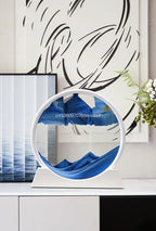 3D Moving Sand Art Frame – Dynamic Liquid Hourglass for Office Home Decor