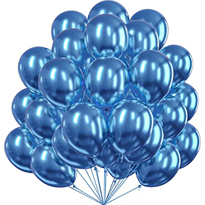12-Inch Round Metallic Confetti Balloons – Latex Party Decor for Anniversaries